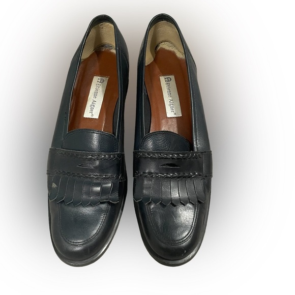 Etienne Aigner Blue Leather Preppy Style Loafers Size 9.5 - Picture 1 of 10